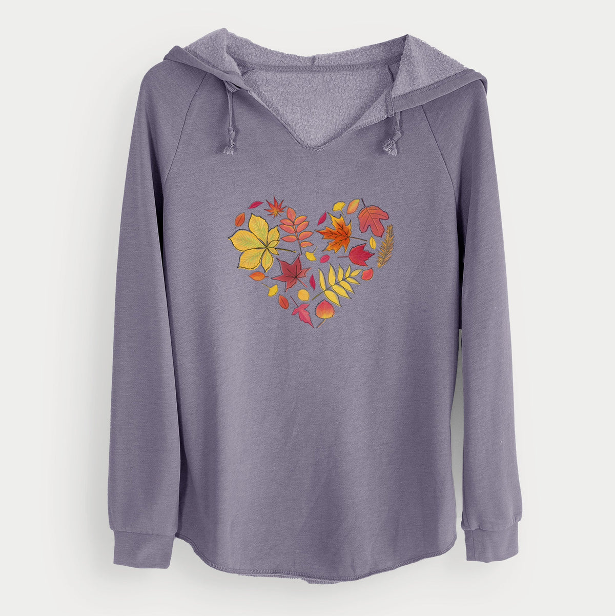Vibrant Fall Heart - Cali Wave Hooded Sweatshirt