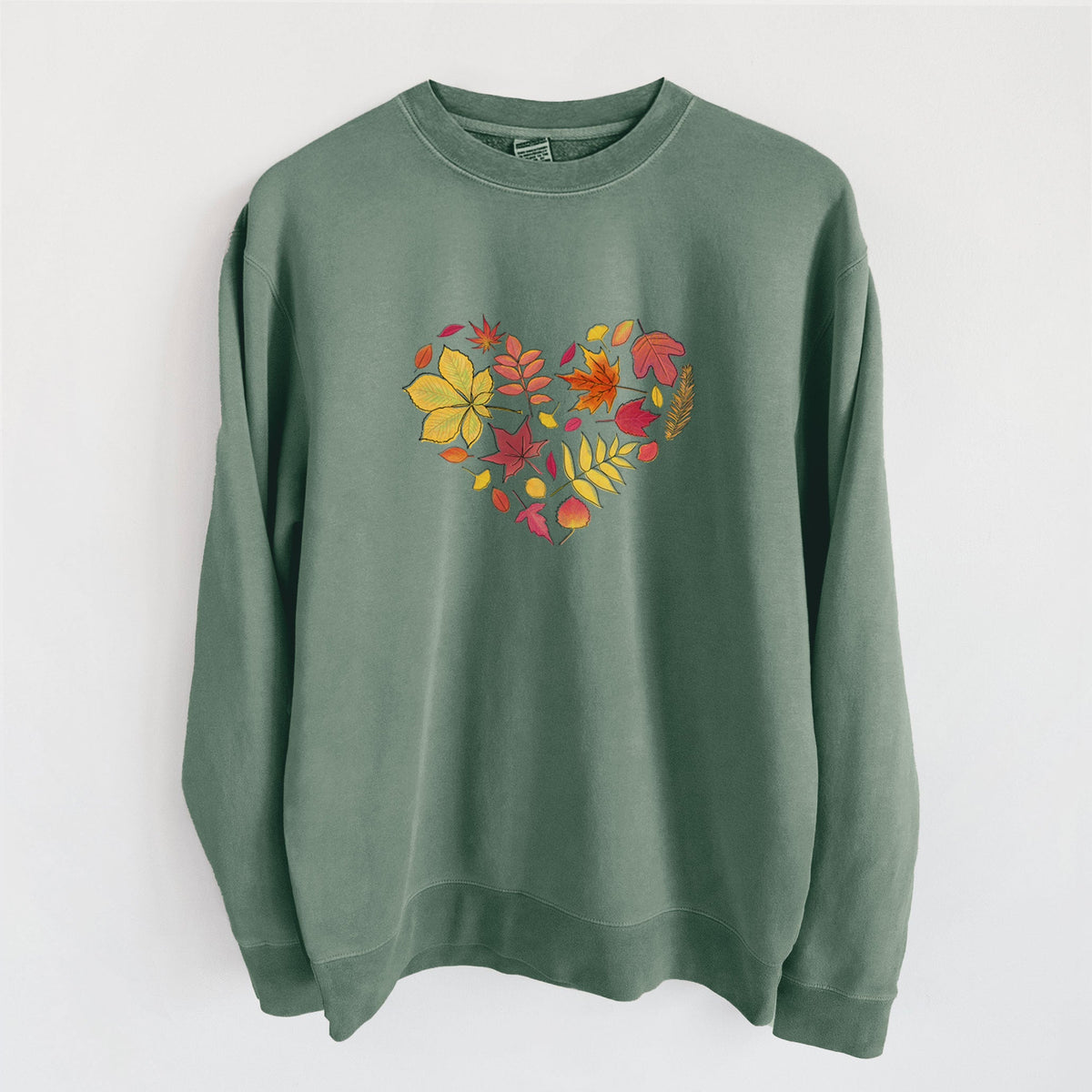 Vibrant Fall Heart - Unisex Pigment Dyed Crew Sweatshirt