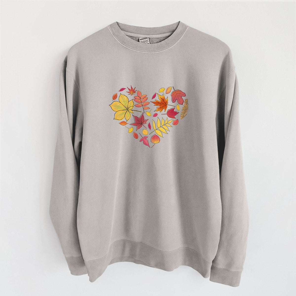 Vibrant Fall Heart - Unisex Pigment Dyed Crew Sweatshirt
