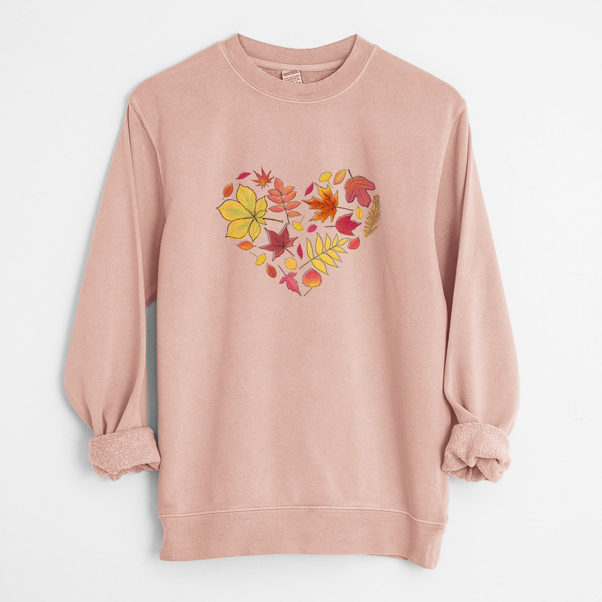 Vibrant Fall Heart - Unisex Pigment Dyed Crew Sweatshirt