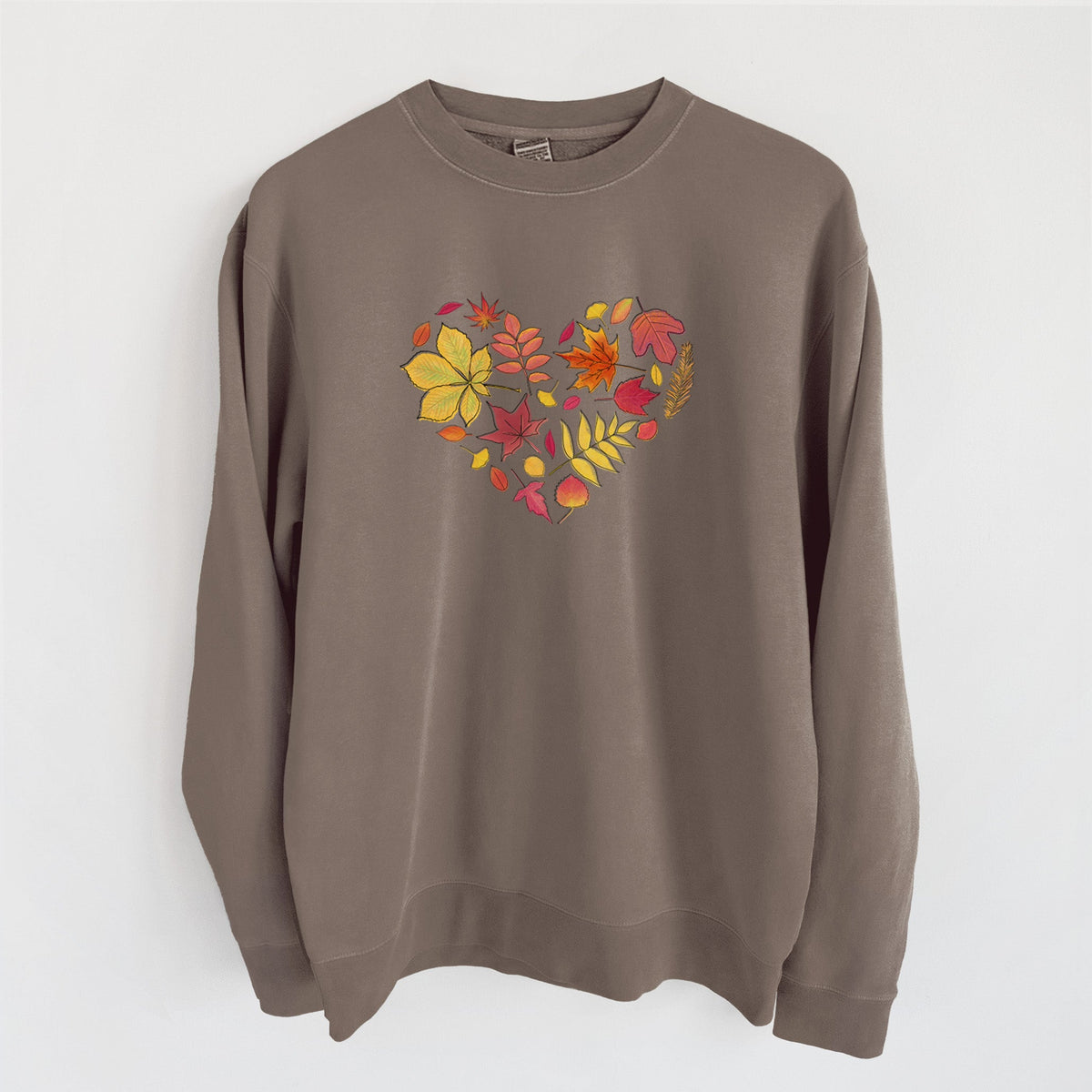 Vibrant Fall Heart - Unisex Pigment Dyed Crew Sweatshirt