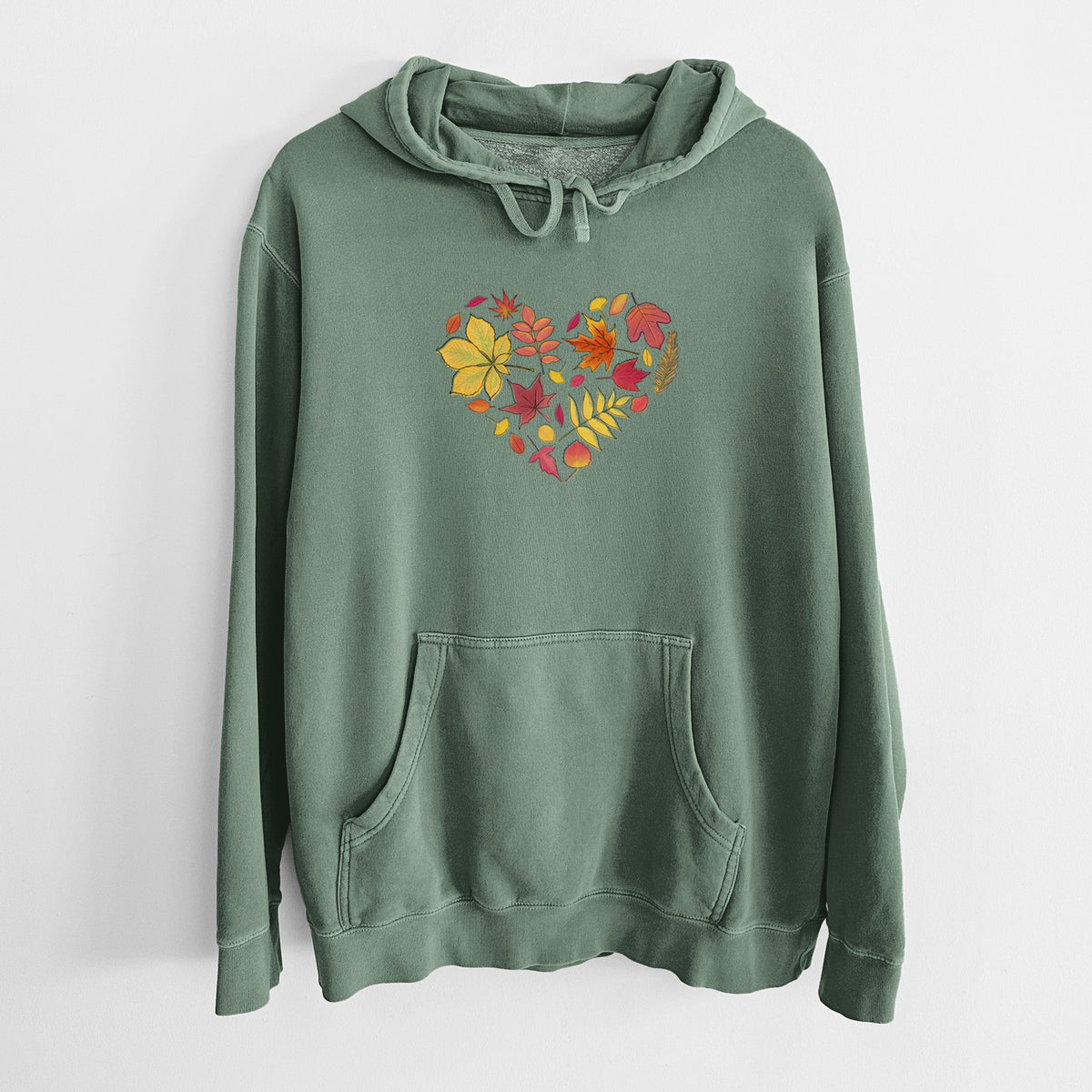Vibrant Fall Heart - Unisex Pigment Dyed Hoodie