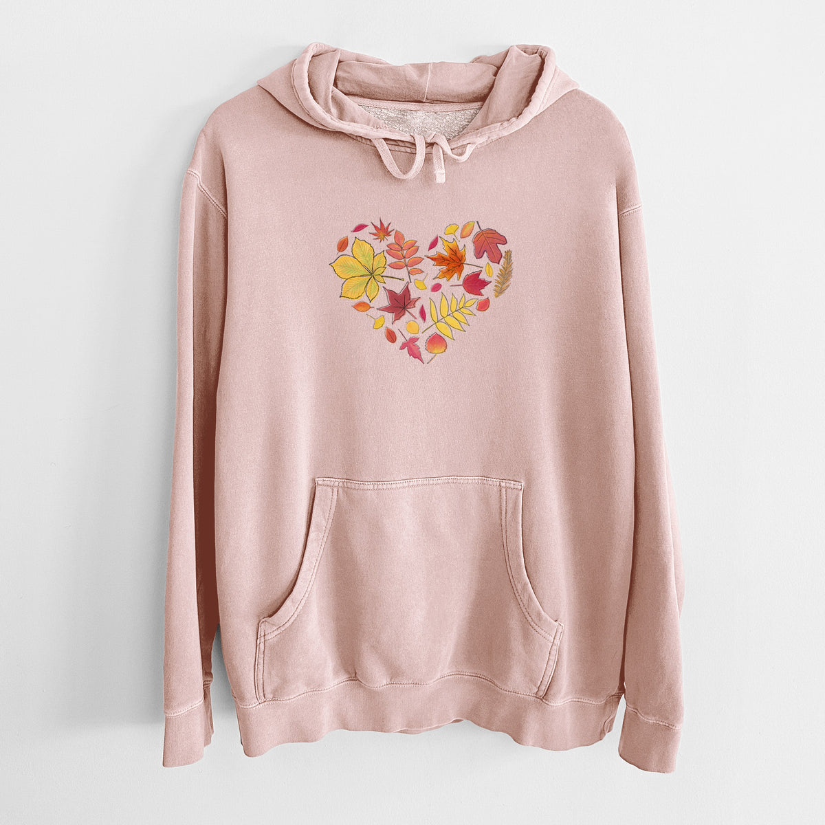 Vibrant Fall Heart - Unisex Pigment Dyed Hoodie