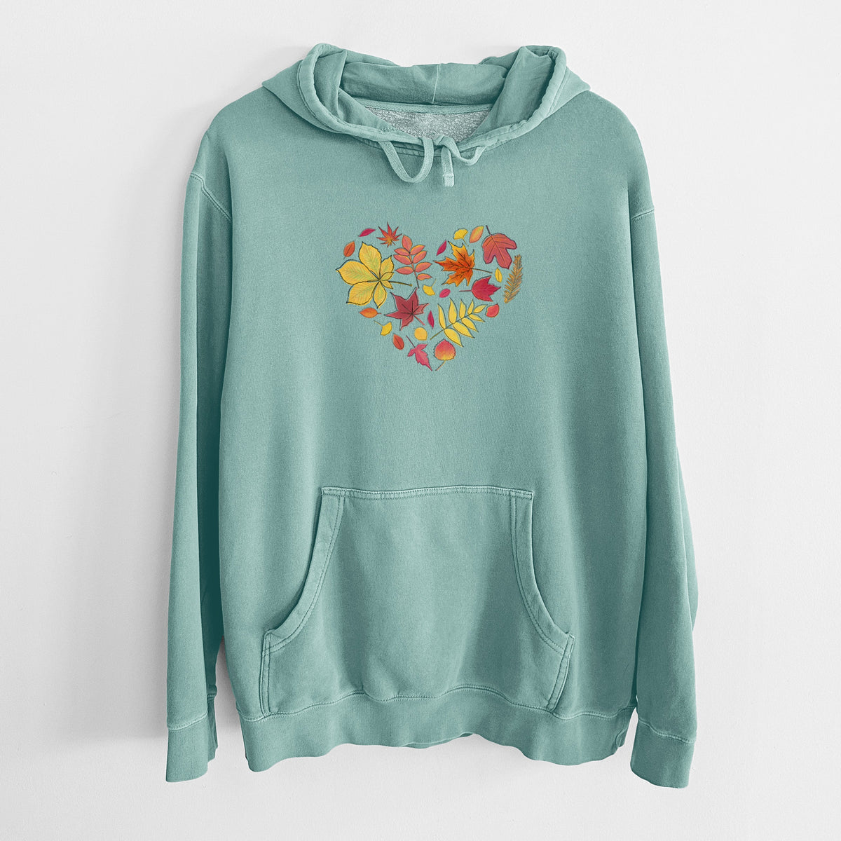 Vibrant Fall Heart - Unisex Pigment Dyed Hoodie