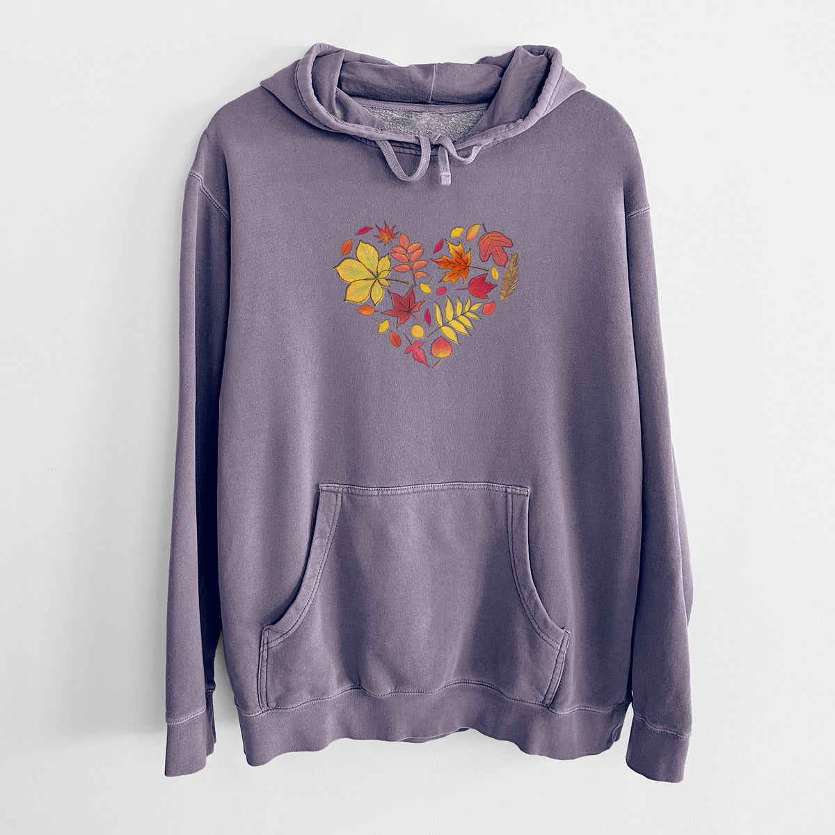 Vibrant Fall Heart - Unisex Pigment Dyed Hoodie
