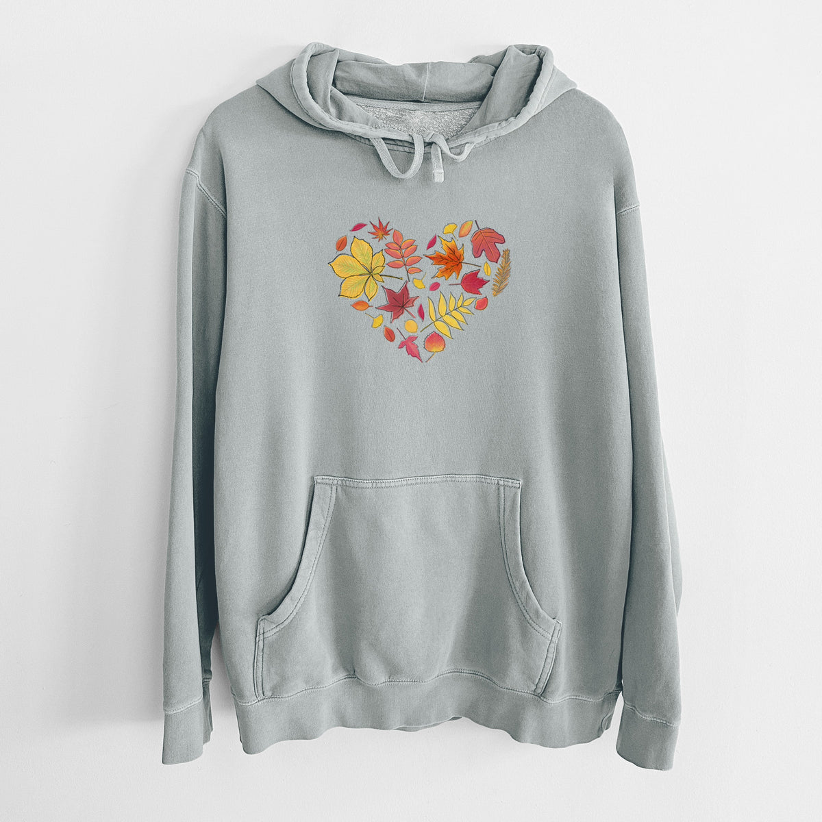Vibrant Fall Heart - Unisex Pigment Dyed Hoodie