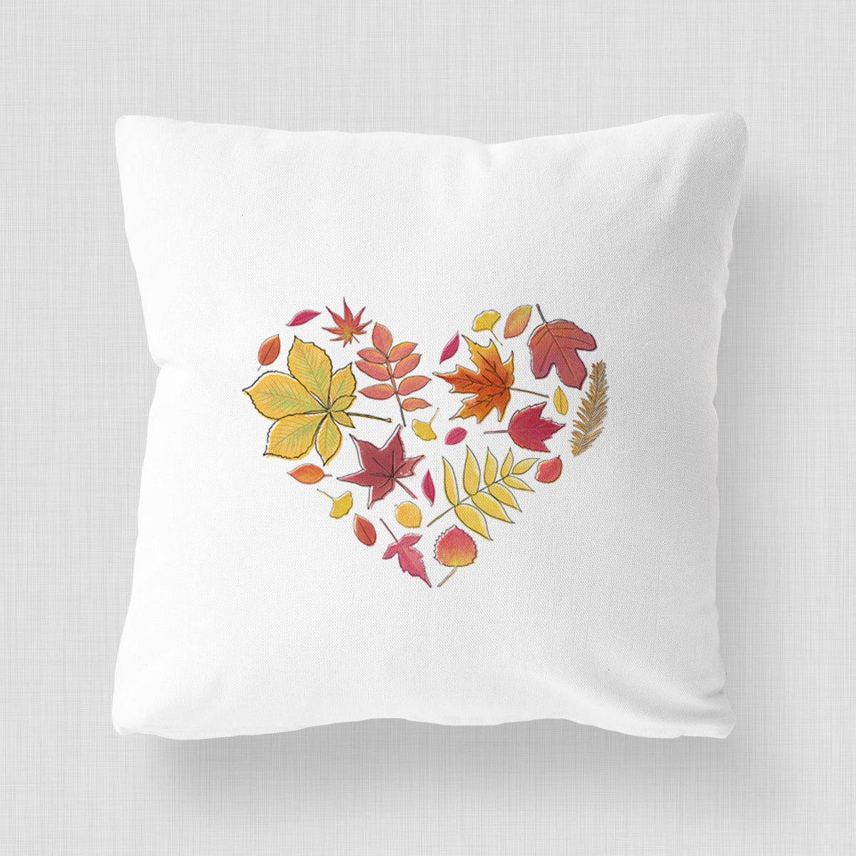 Vibrant Fall Heart - Throw Pillow Cover