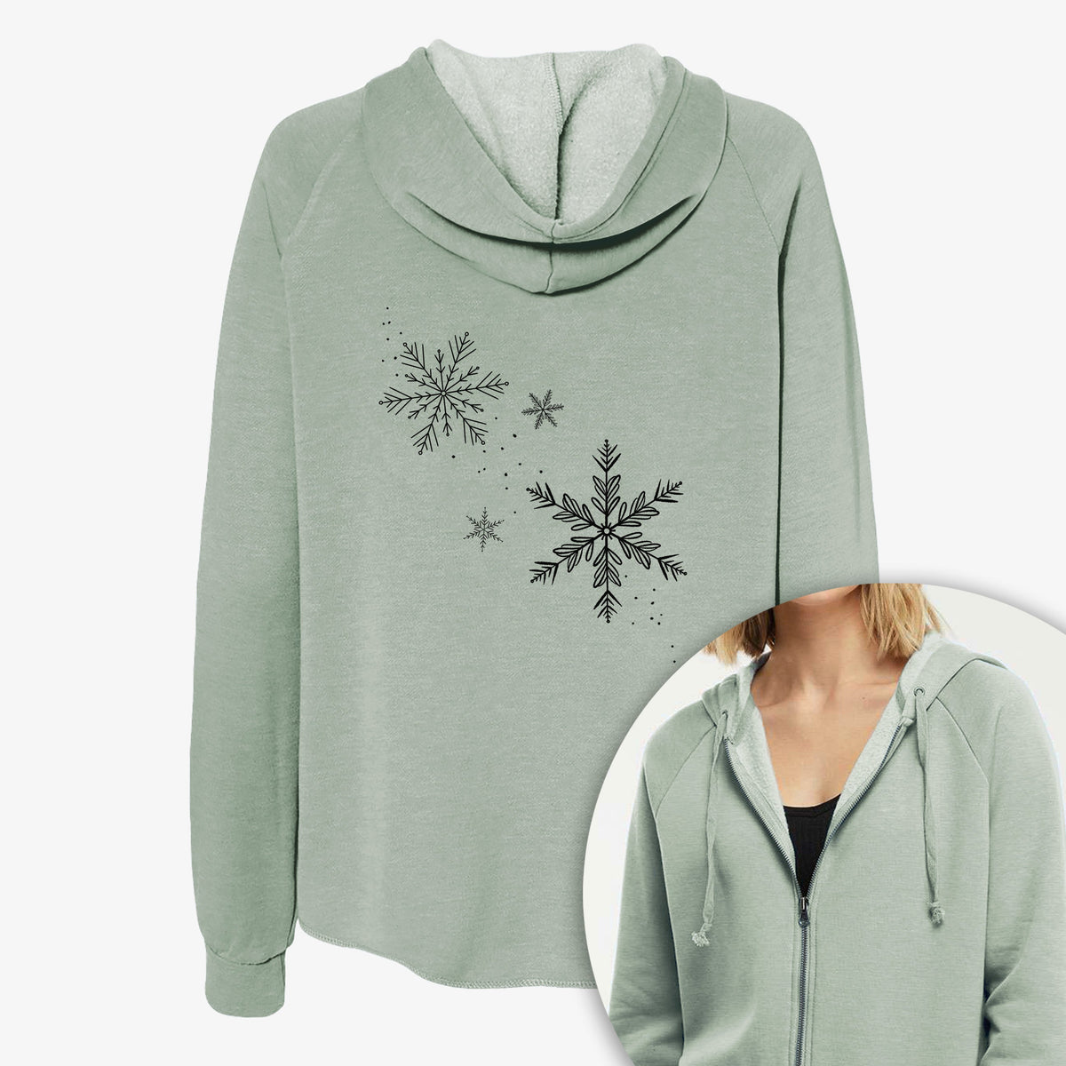 Falling Snowflakes - Women's Cali Wave Zip-Up Sweatshirt