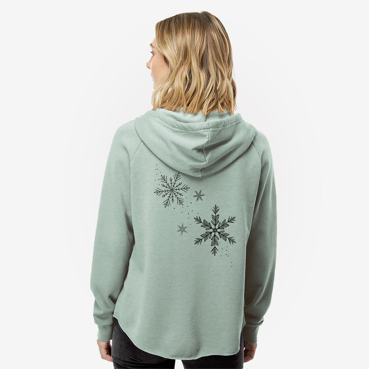 Falling Snowflakes - Women's Cali Wave Zip-Up Sweatshirt