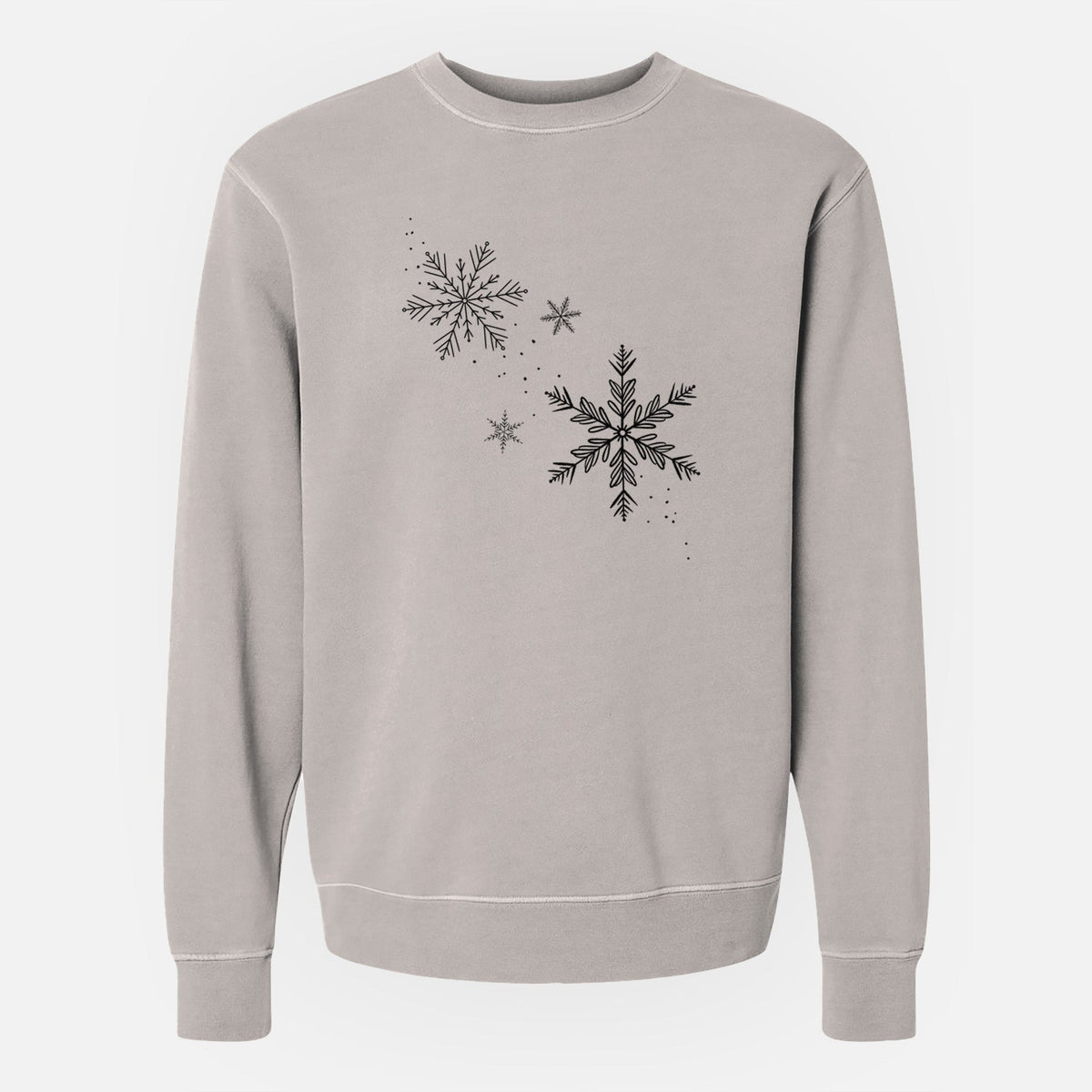 Falling Snowflakes - Unisex Pigment Dyed Crew Sweatshirt