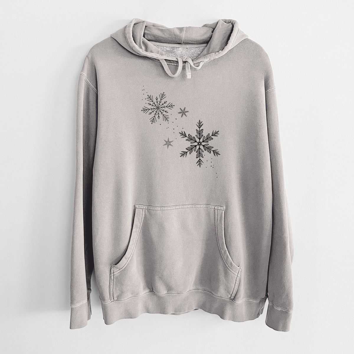 Falling Snowflakes - Unisex Pigment Dyed Hoodie