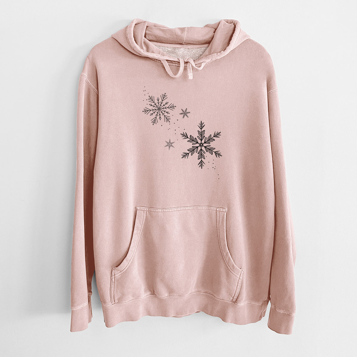 Falling Snowflakes - Unisex Pigment Dyed Hoodie