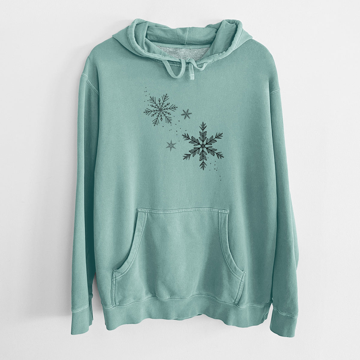 Falling Snowflakes - Unisex Pigment Dyed Hoodie