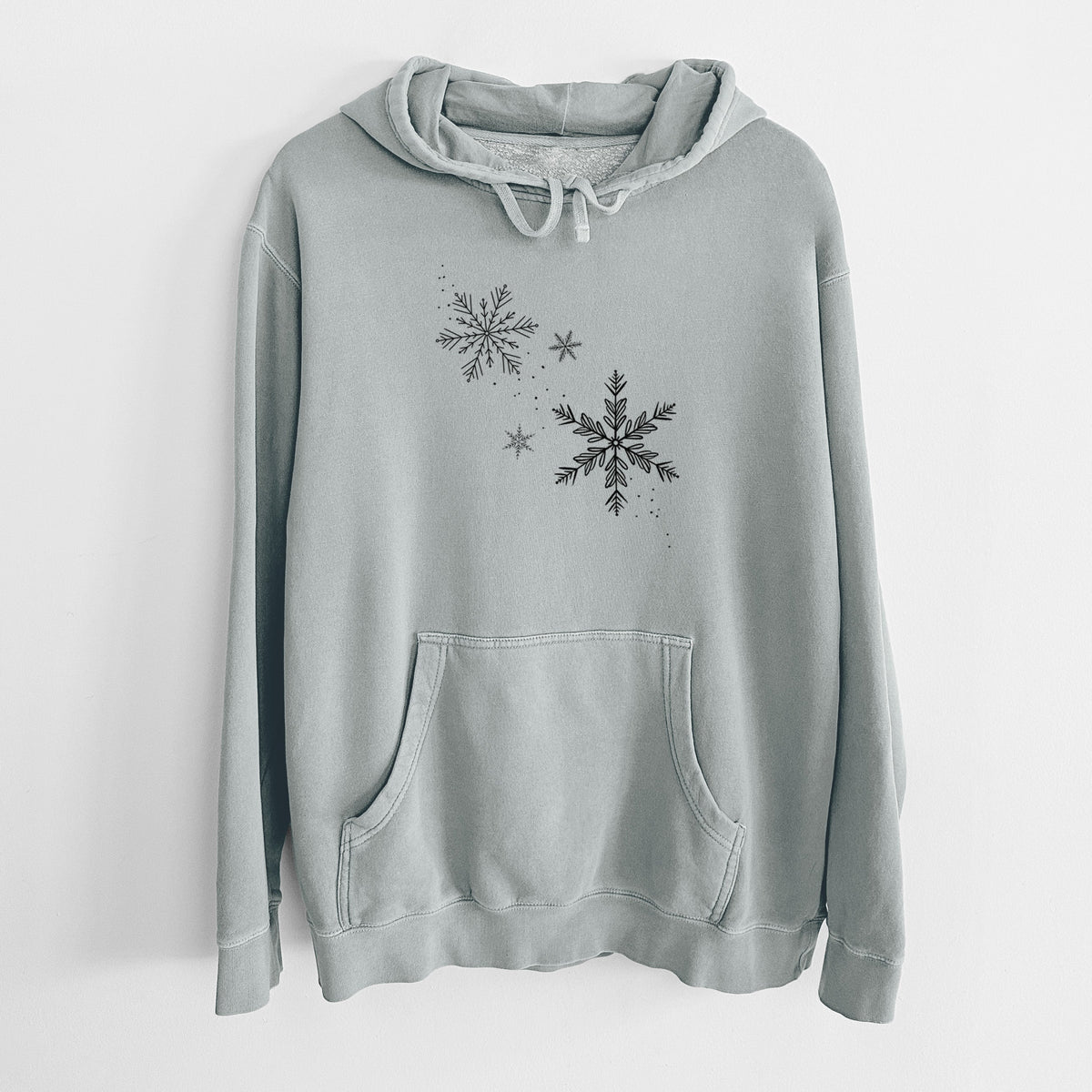 Falling Snowflakes - Unisex Pigment Dyed Hoodie