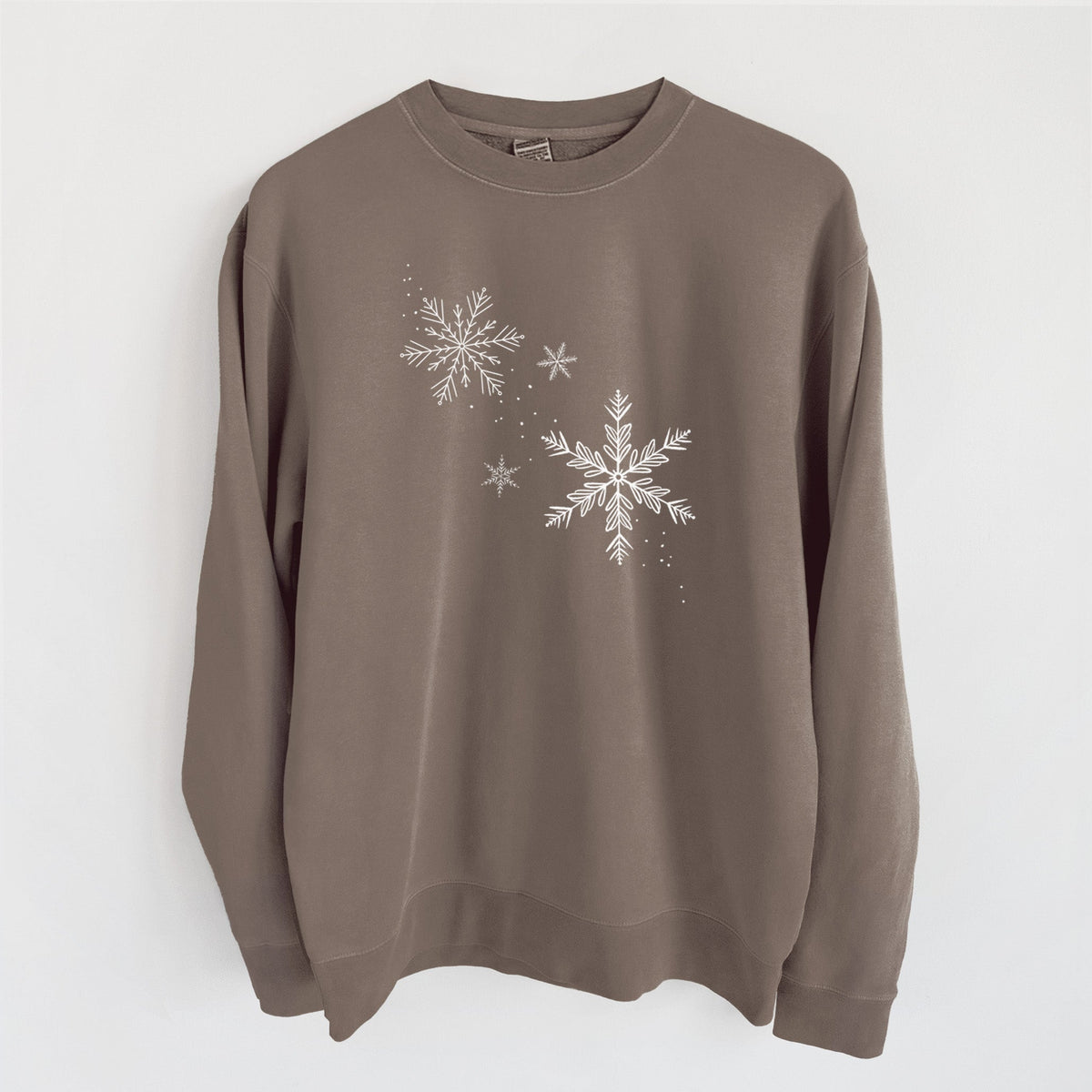 Falling Snowflakes - Unisex Pigment Dyed Crew Sweatshirt