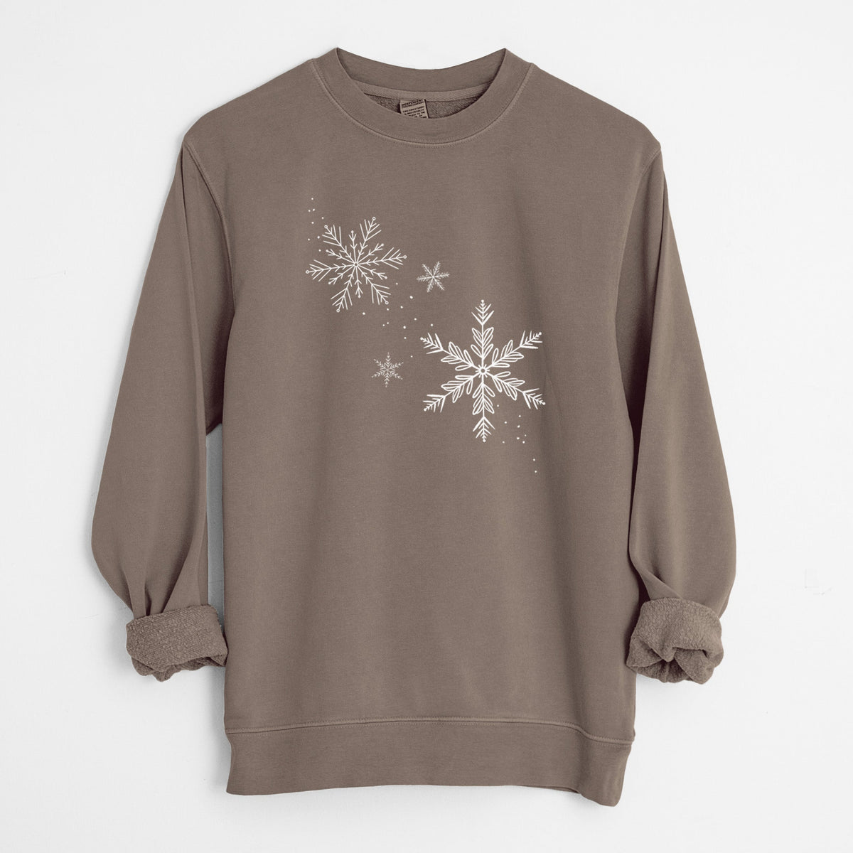 Falling Snowflakes - Unisex Pigment Dyed Crew Sweatshirt