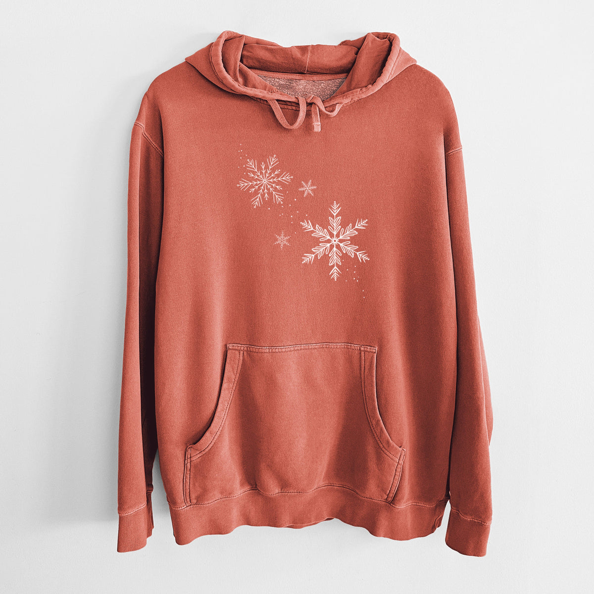 Falling Snowflakes - Unisex Pigment Dyed Hoodie