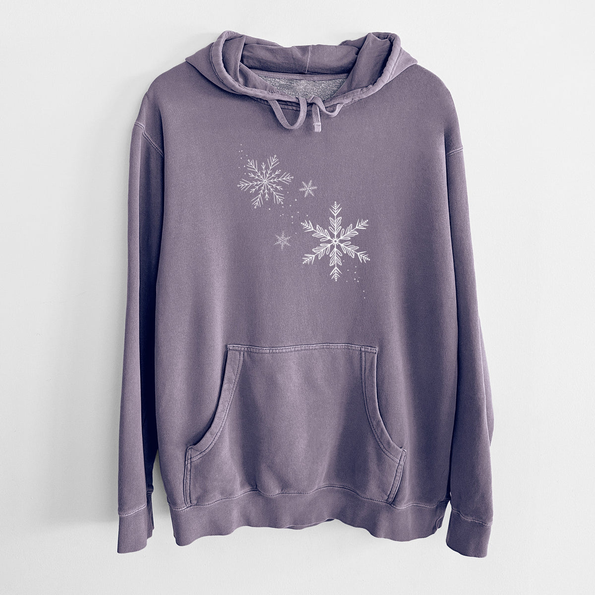 Falling Snowflakes - Unisex Pigment Dyed Hoodie
