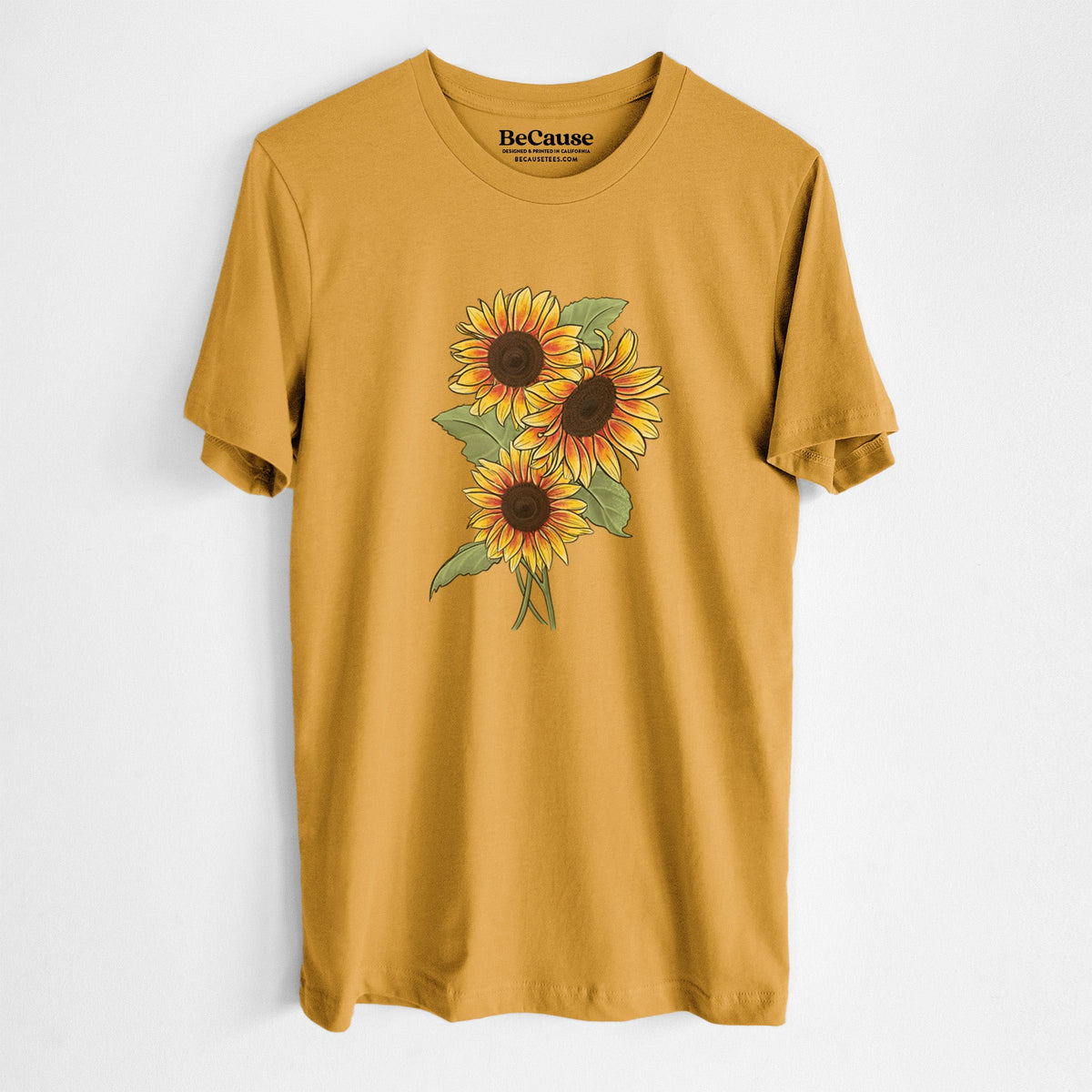 Firecracker Sunflowers - Helianthus annuus - Lightweight 100% Cotton Unisex Crewneck