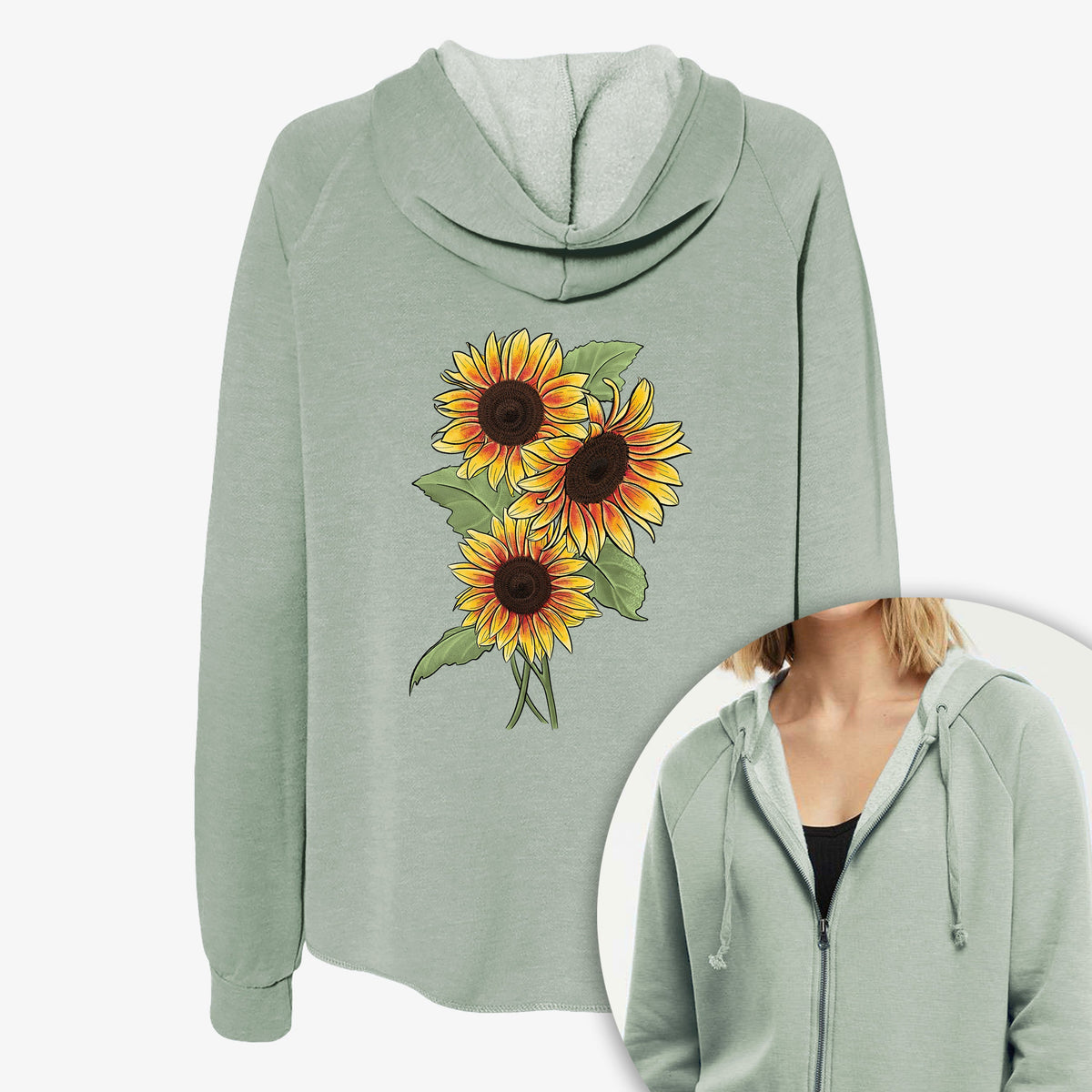 FirecrackerSunflowers - Women's Cali Wave Zip-Up Sweatshirt