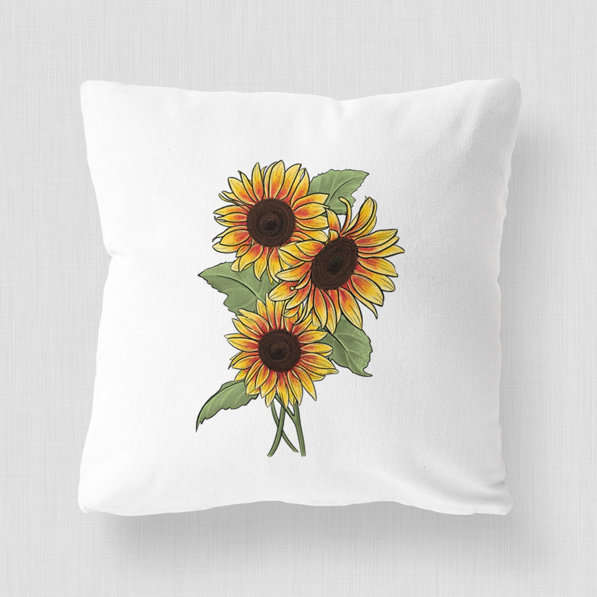Firecracker Sunflowers - Helianthus annuus - Throw Pillow Cover