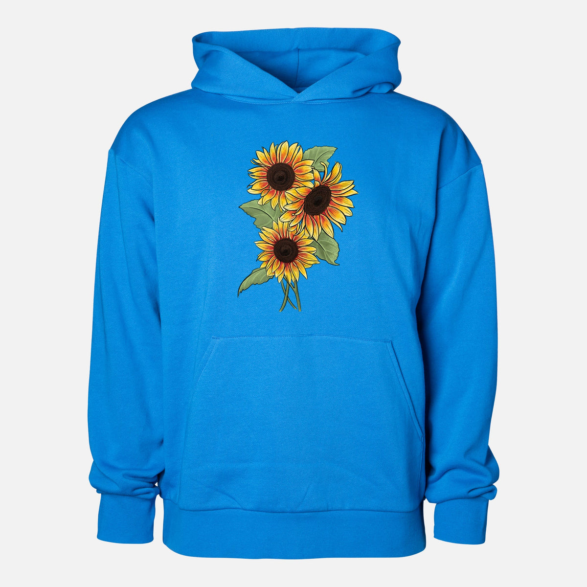 Firecracker Sunflowers - Helianthus annuus  - Statement Midweight Hoodie