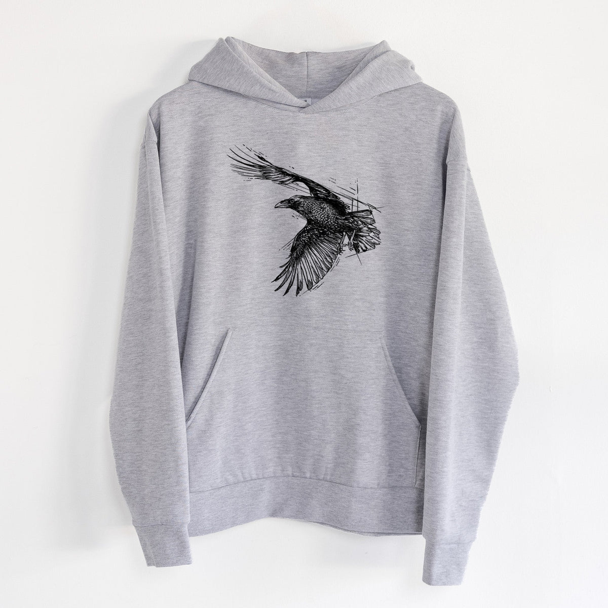 Flying Raven - Corvus corax  - Statement Midweight Hoodie