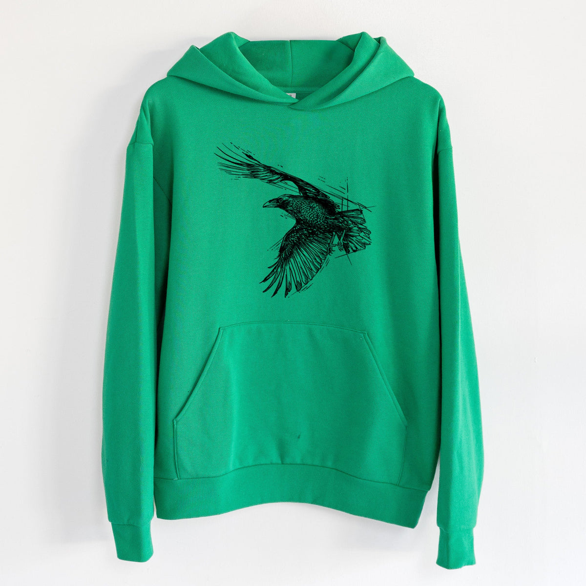 Flying Raven - Corvus corax  - Statement Midweight Hoodie