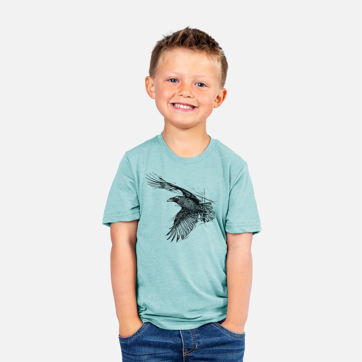 Flying Raven - Corvus corax - Toddler/Youth Shirt