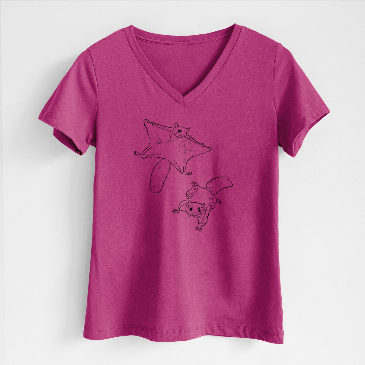 Southern Flying Squirrels - Glaucomys volans - Women's Lightweight Relaxed Fit 100% Cotton V-neck