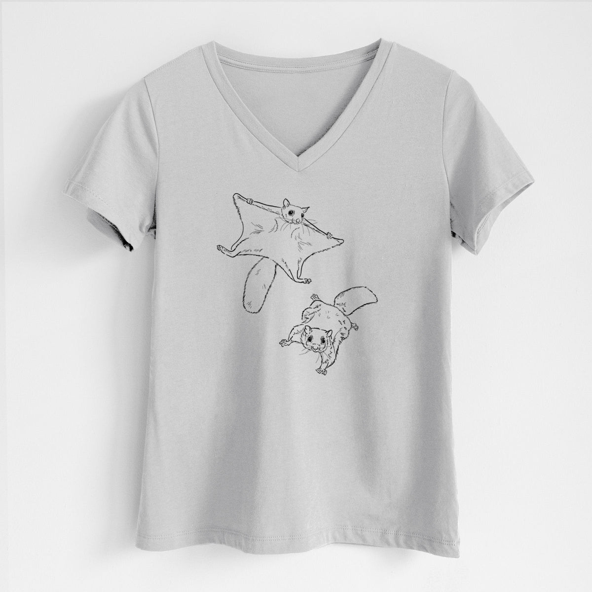 Southern Flying Squirrels - Glaucomys volans - Women's Lightweight Relaxed Fit 100% Cotton V-neck
