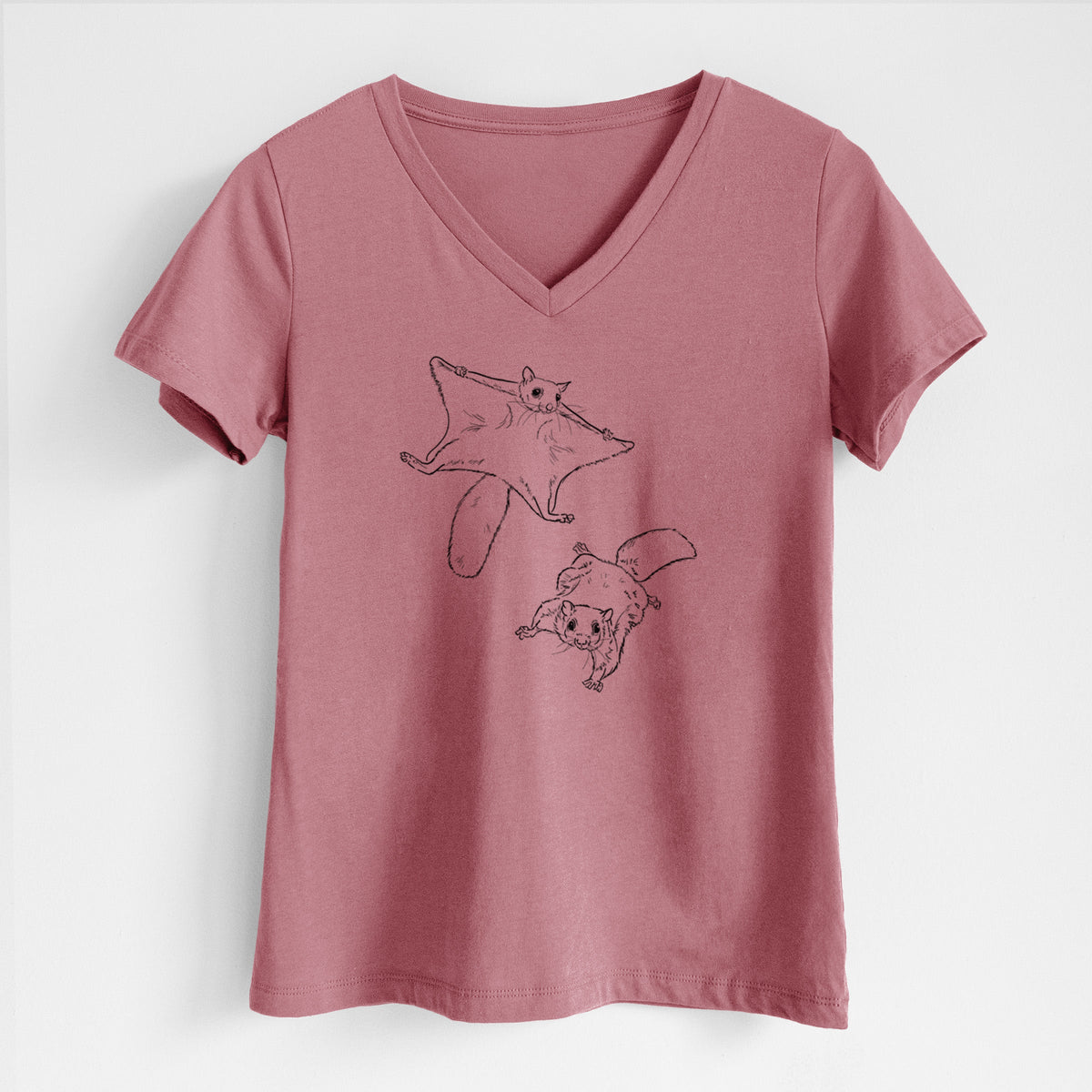 Southern Flying Squirrels - Glaucomys volans - Women's Lightweight Relaxed Fit 100% Cotton V-neck
