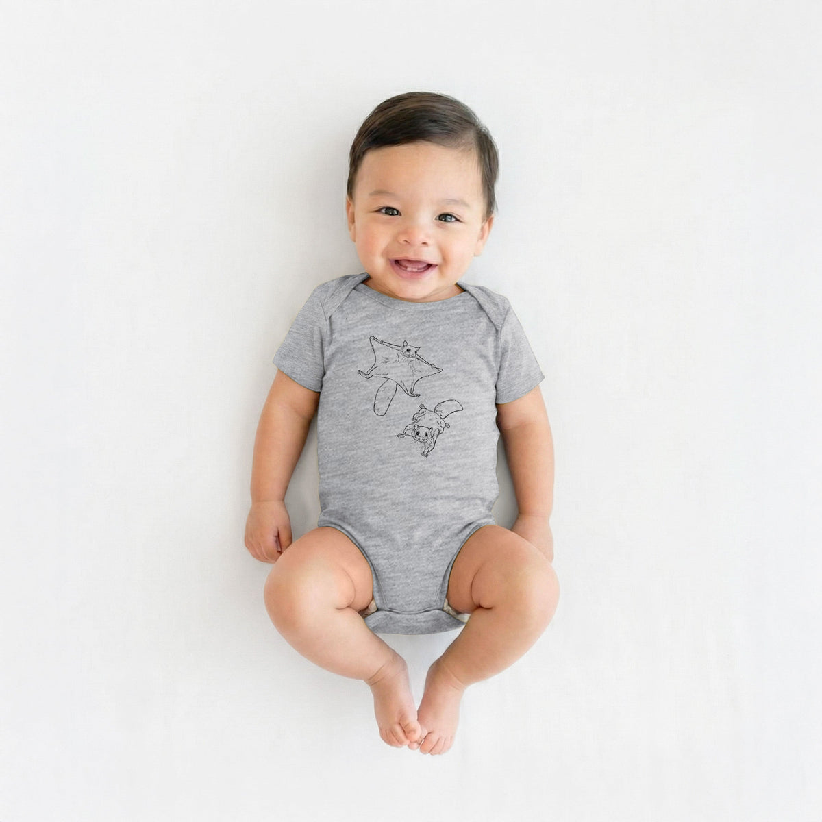 Southern Flying Squirrels - Glaucomys volans - Baby Fine Jersey Bodysuit