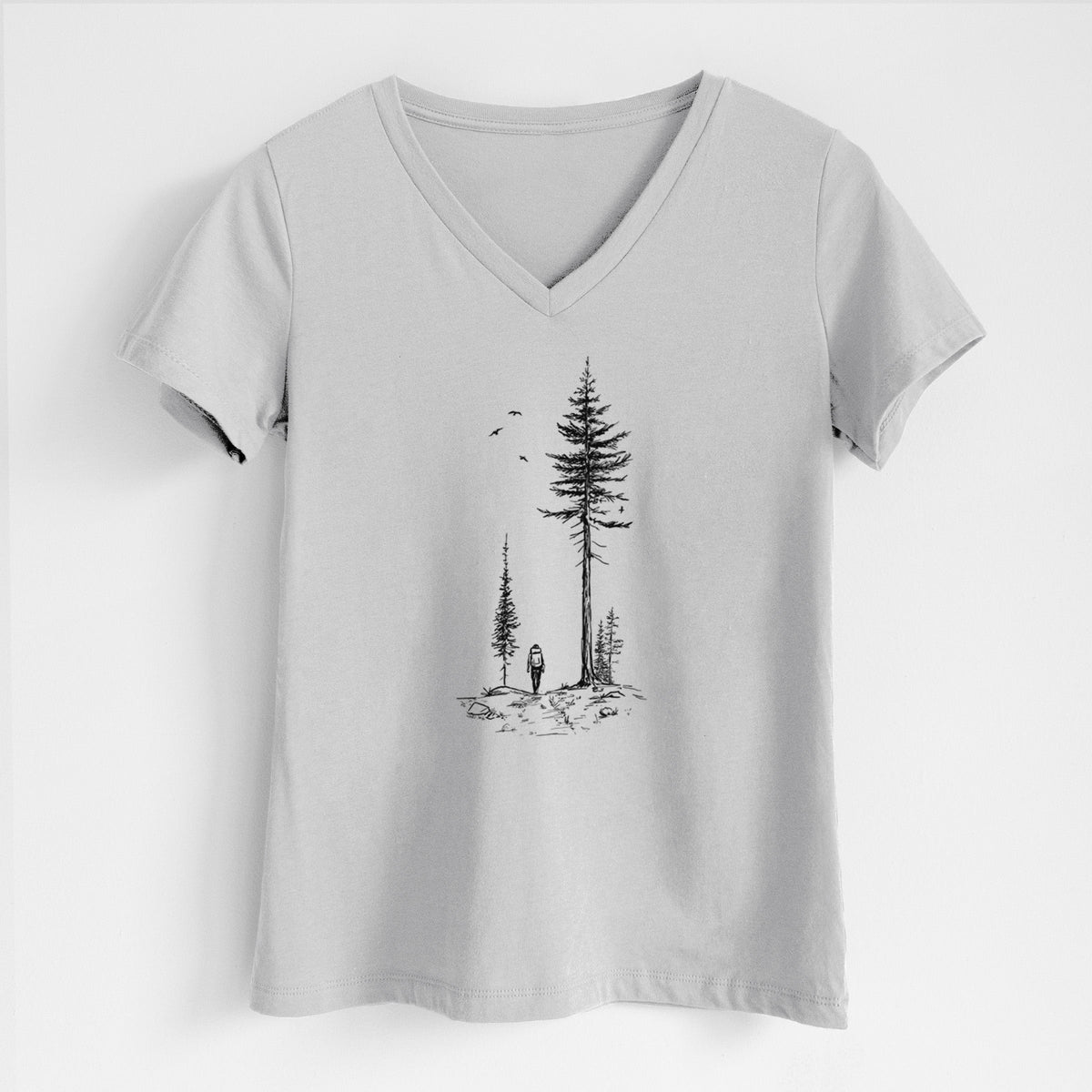 Forest Explorer - Women's Lightweight Relaxed Fit 100% Cotton V-neck