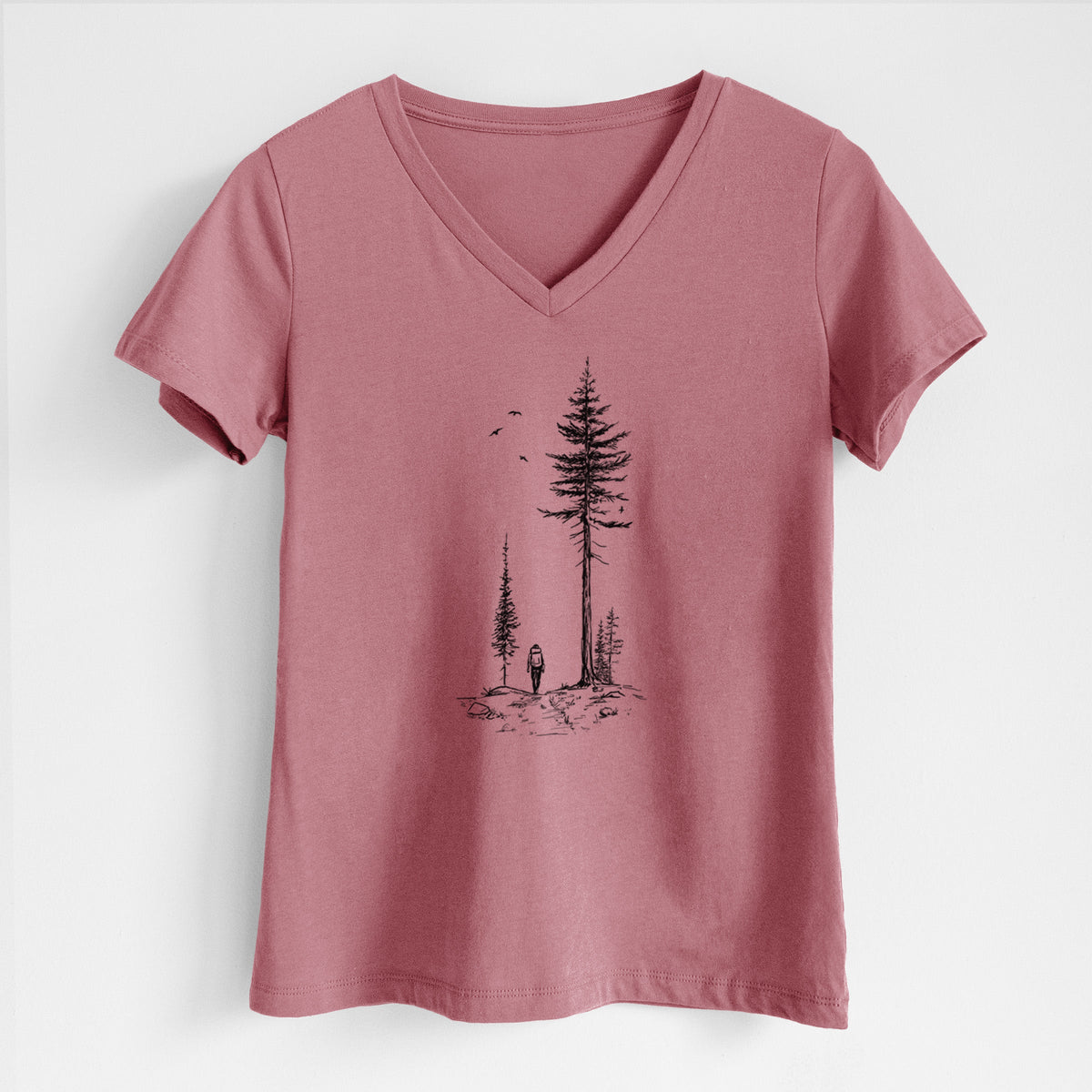 Forest Explorer - Women's Lightweight Relaxed Fit 100% Cotton V-neck