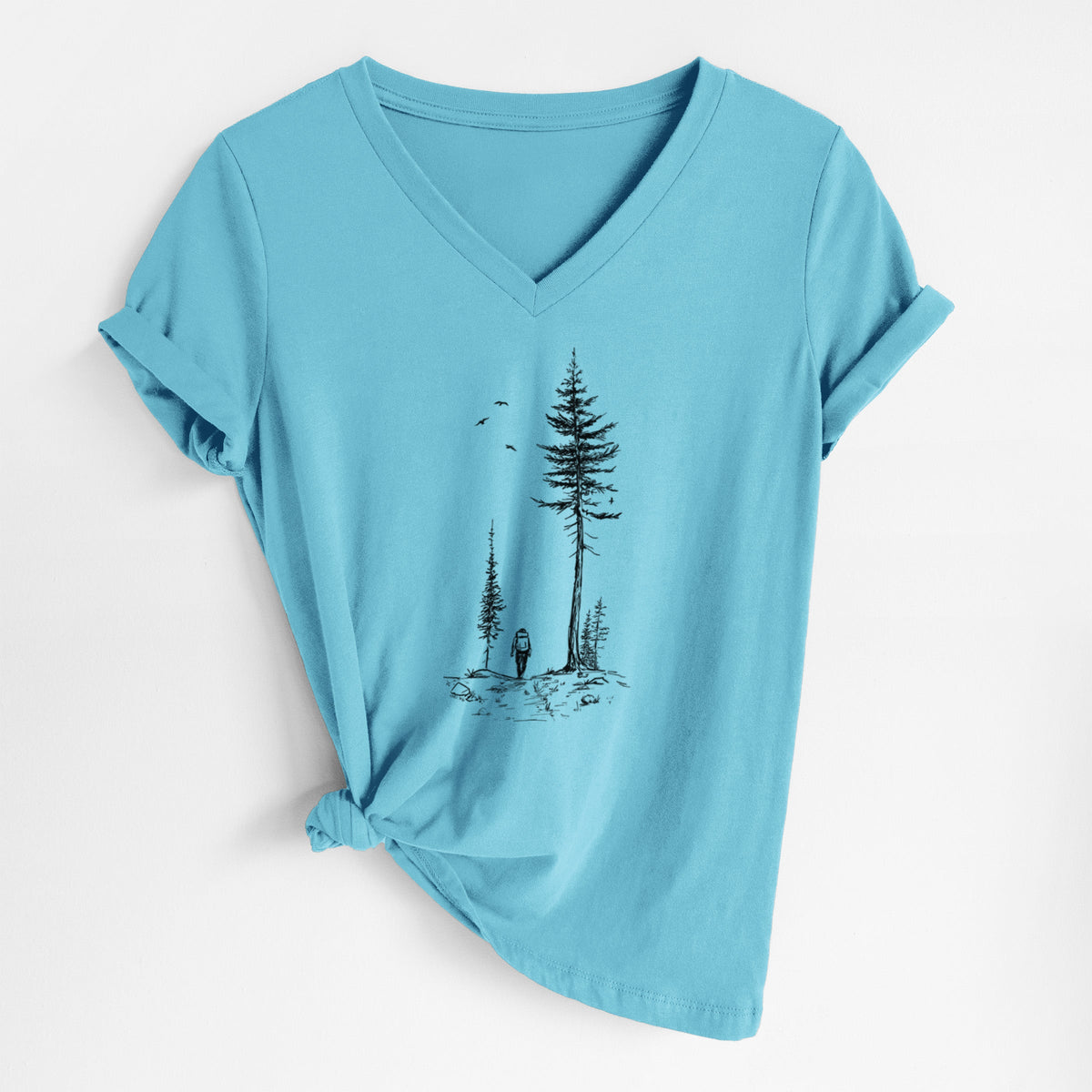 Forest Explorer - Women's Lightweight Relaxed Fit 100% Cotton V-neck