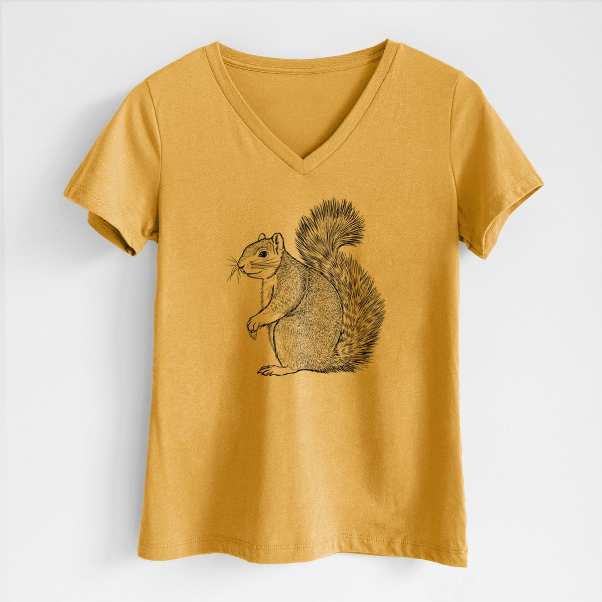Eastern Fox Squirrel - Sciurus niger - Women's Lightweight Relaxed Fit 100% Cotton V-neck