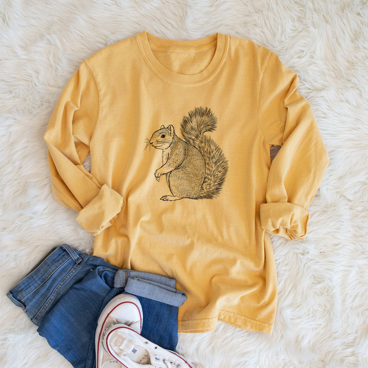 Eastern Fox Squirrel - Sciurus niger - Unisex Comfort Colors 100% Cotton Long Sleeve