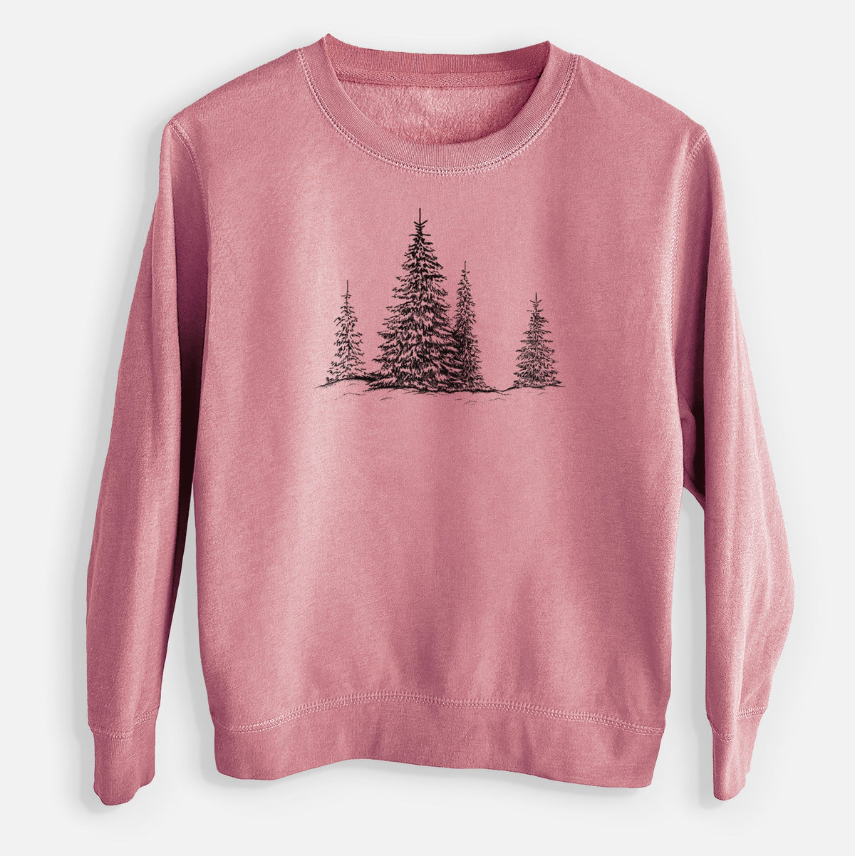 Frosted Evergreens - Youth Lightweight Crewneck Sweatshirt