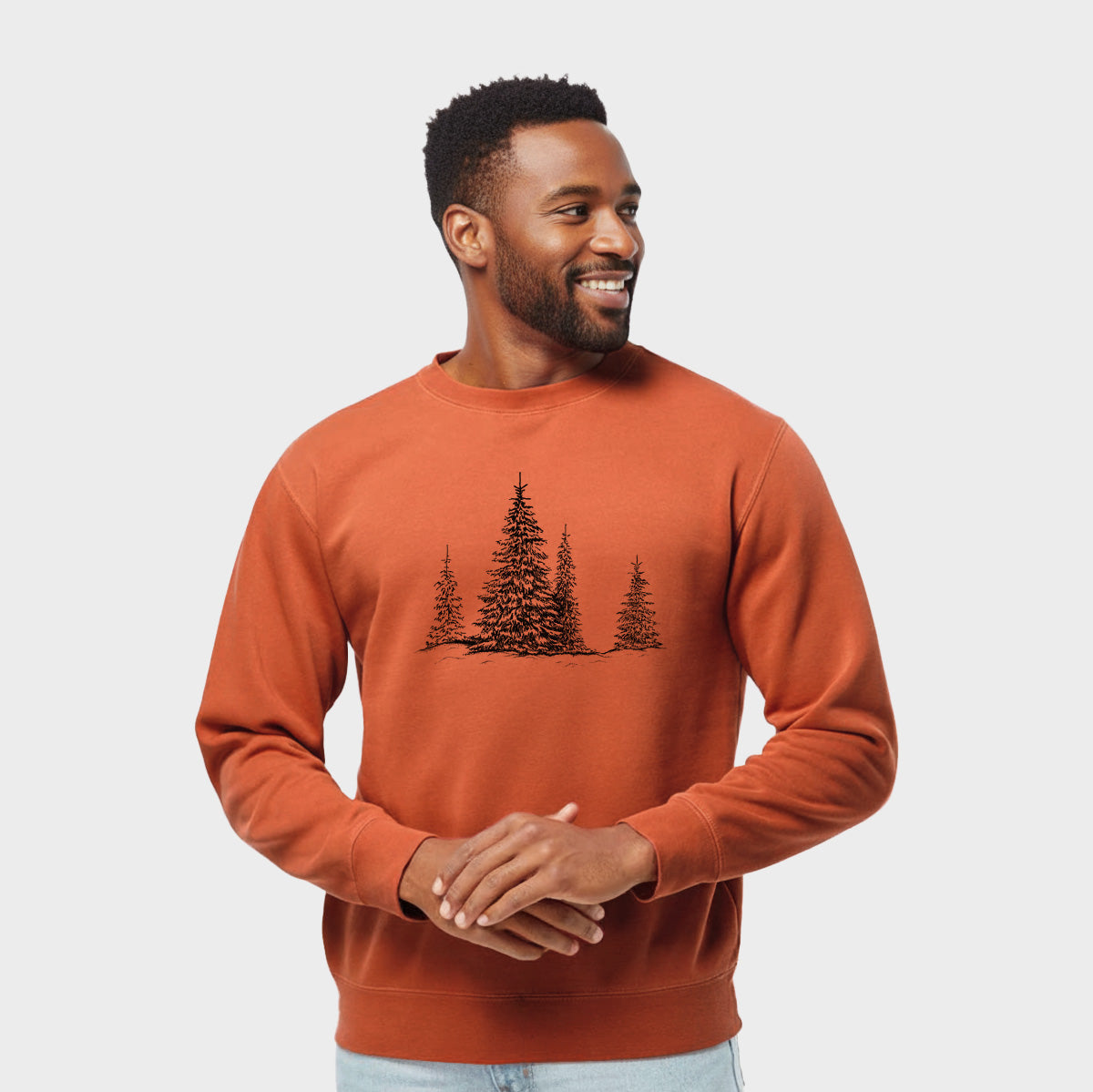 Frosted Evergreens - Unisex Pigment Dyed Crew Sweatshirt