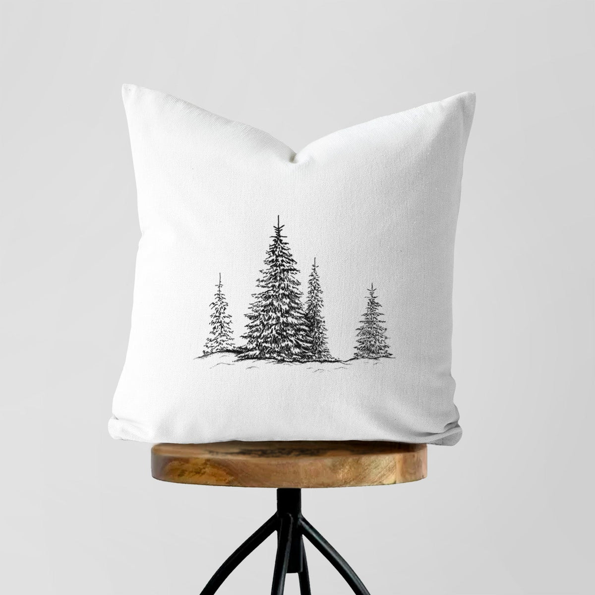 Frosted Evergreens - Throw Pillow Cover