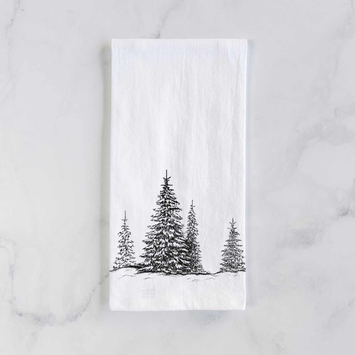 Frosted Evergreens Tea Towel