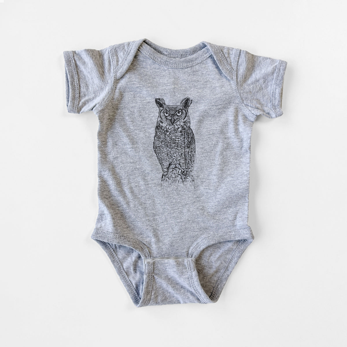 Bubo virginianus - Great Horned Owl - Baby Fine Jersey Bodysuit