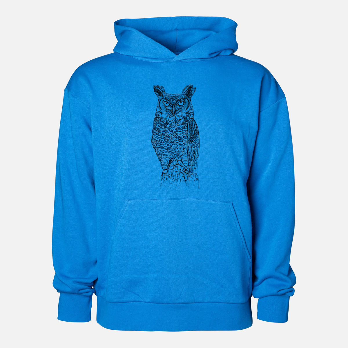 Bubo virginianus - Great Horned Owl  - Statement Midweight Hoodie