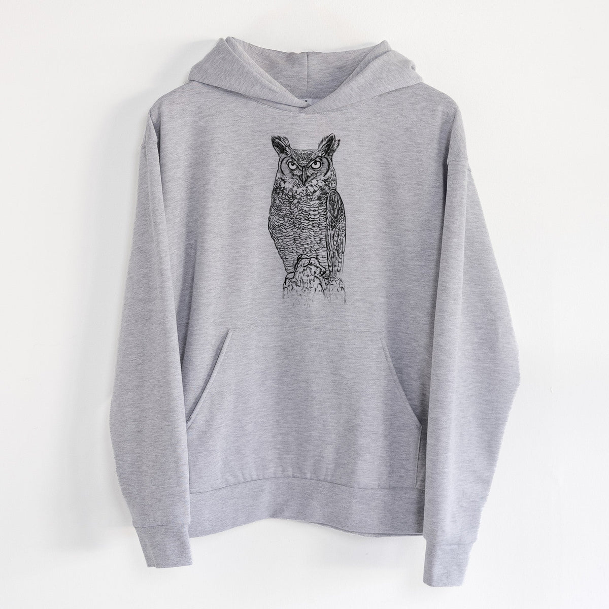 Bubo virginianus - Great Horned Owl  - Statement Midweight Hoodie