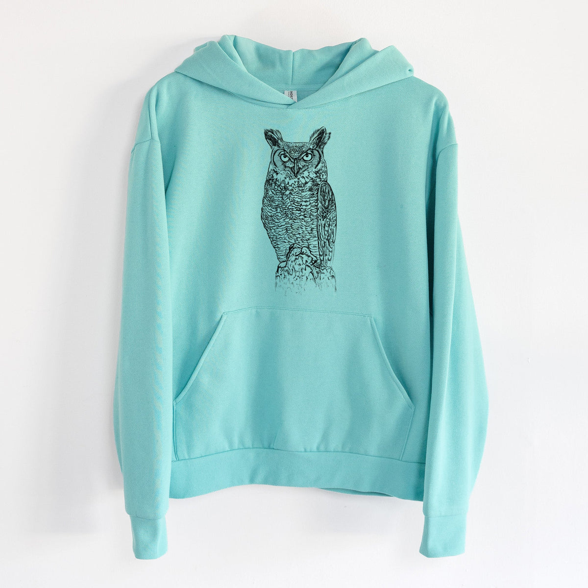 Bubo virginianus - Great Horned Owl  - Statement Midweight Hoodie