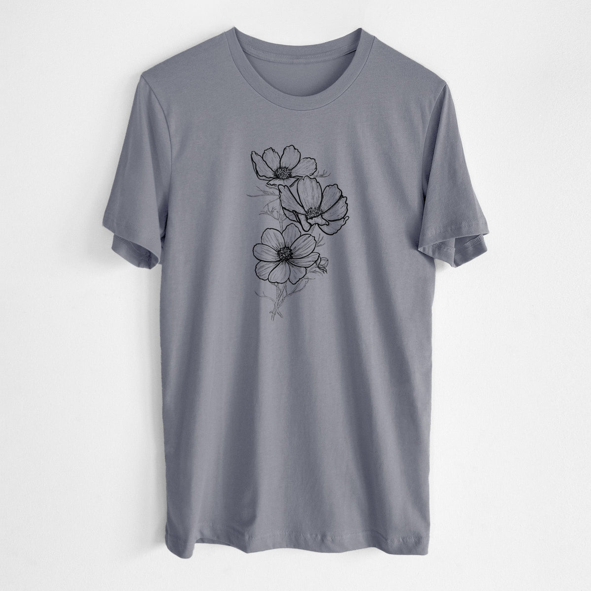 Garden Cosmos - Apollo White Cosmos bipinnatus - Lightweight 100% Cotton Unisex Crewneck