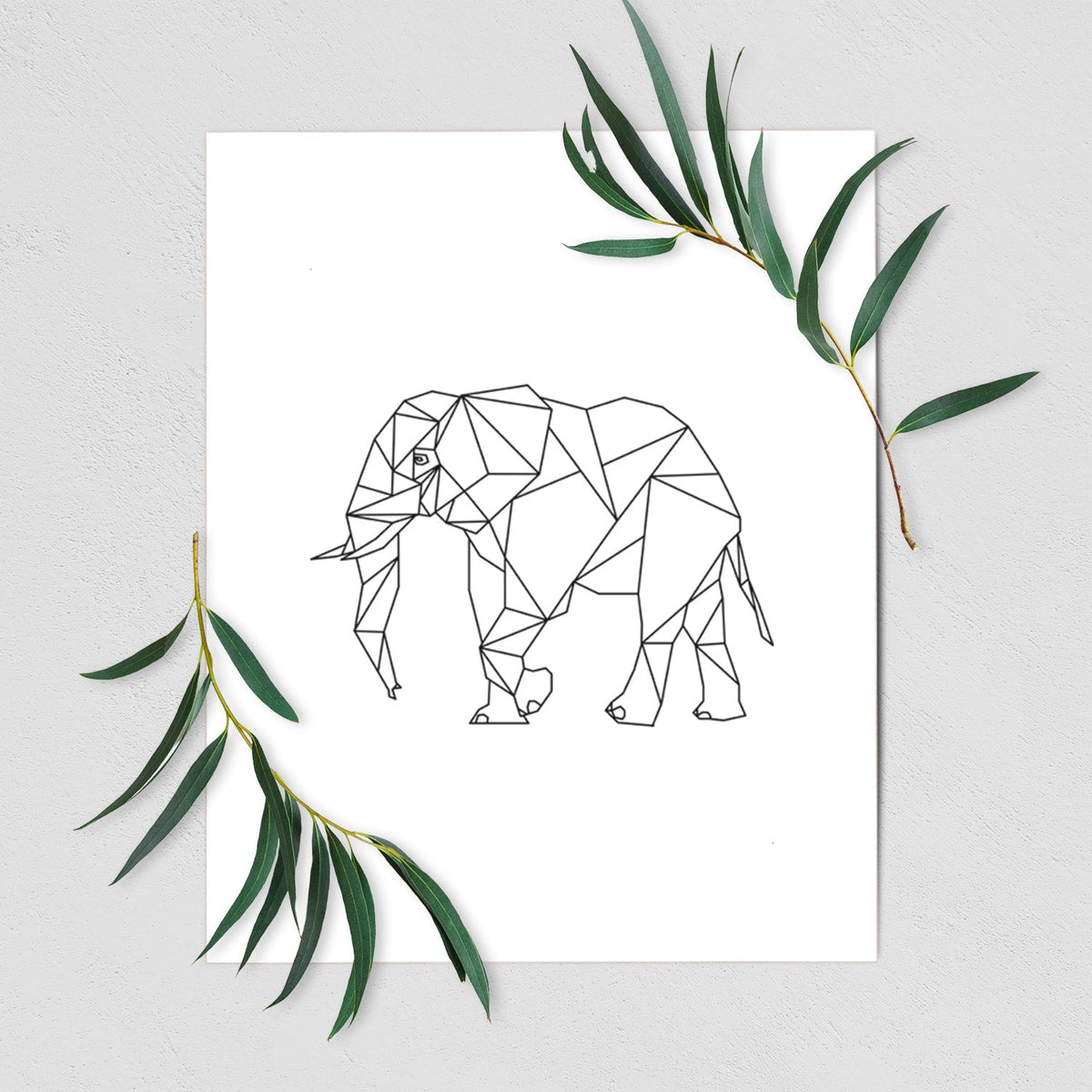 Geometric Elephant - Fine Art Print