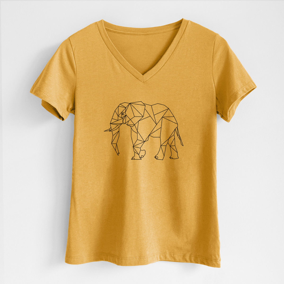 Geometric Elephant - Women's Lightweight Relaxed Fit 100% Cotton V-neck