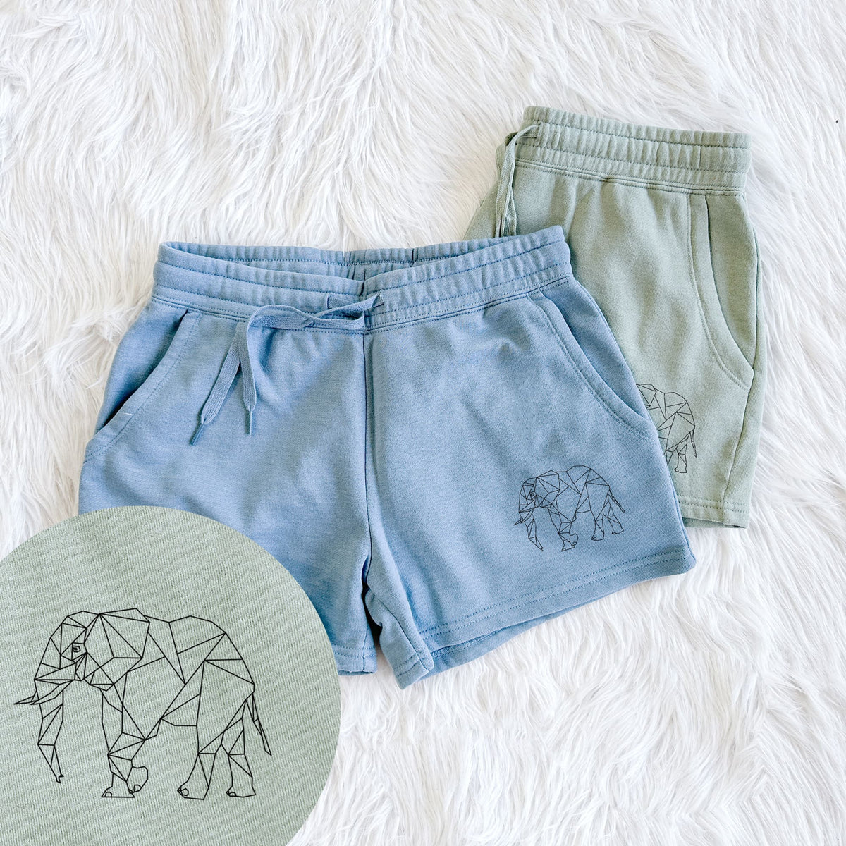 Geometric Elephant - Women's Cali Wave Shorts